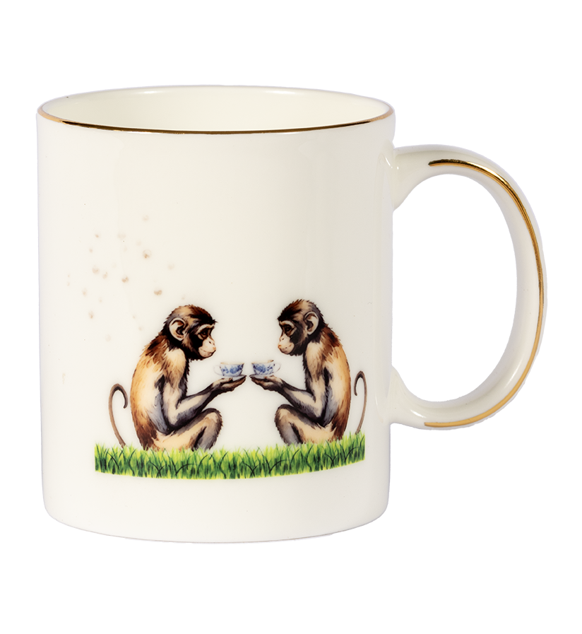 Two Monkeys - Fine bone china mug