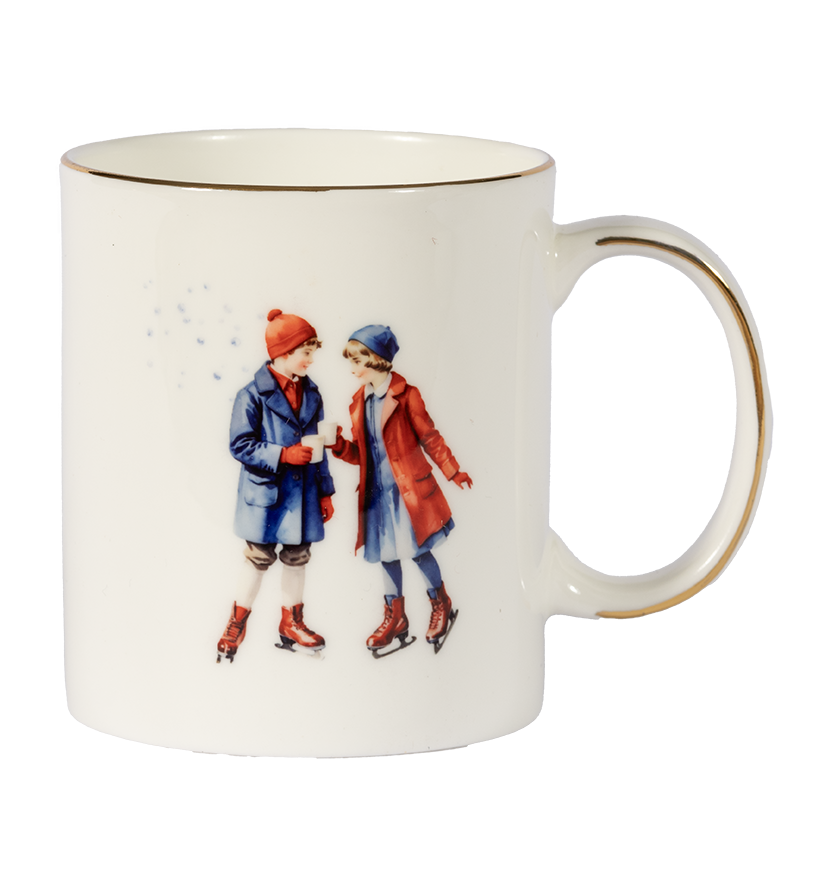 Two Ice Skaters - Fine bone china mug