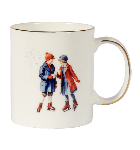 Two Ice Skaters - Fine bone china mug