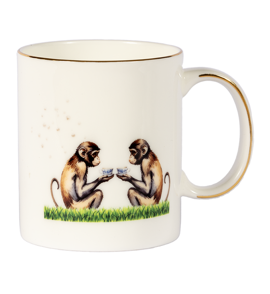 Two Monkeys - Fine bone china mug